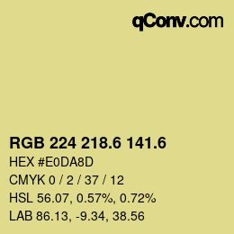 カラーコード: RGB 224 218.6 141.6 | qconv.com