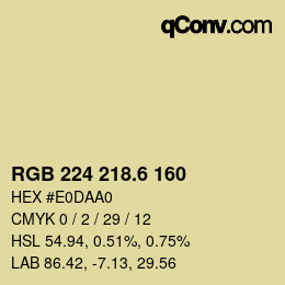 カラーコード: RGB 224 218.6 160 | qconv.com