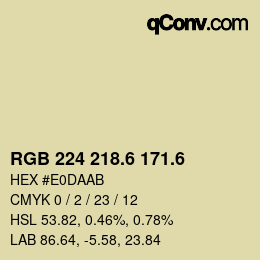 カラーコード: RGB 224 218.6 171.6 | qconv.com