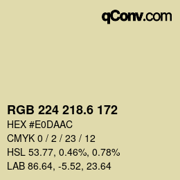 カラーコード: RGB 224 218.6 172 | qconv.com