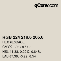カラーコード: RGB 224 218.6 206.6 | qconv.com