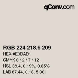 カラーコード: RGB 224 218.6 209 | qconv.com