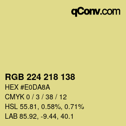 颜色代码: RGB 224 218 138 | qconv.com