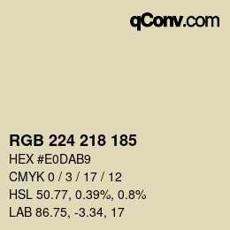 颜色代码: RGB 224 218 185 | qconv.com