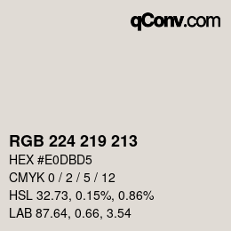 颜色代码: RGB 224 219 213 | qconv.com