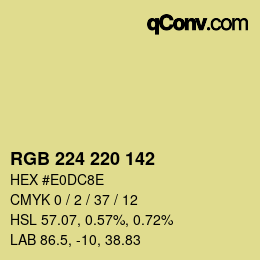 Color code: RGB 224 220 142 | qconv.com