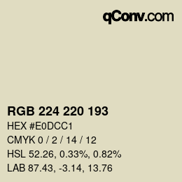 カラーコード: RGB 224 220 193 | qconv.com