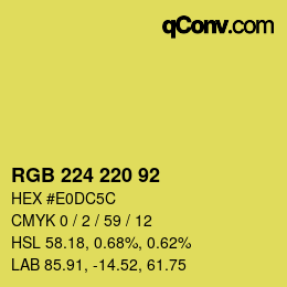 Color code: RGB 224 220 92 | qconv.com