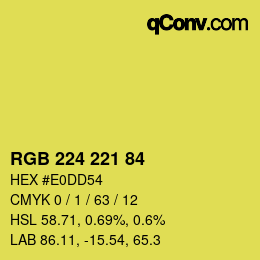 Color code: RGB 224 221 84 | qconv.com