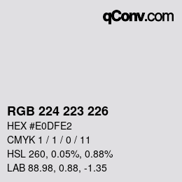 Código de color: RGB 224 223 226 | qconv.com