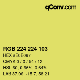 Color code: RGB 224 224 103 | qconv.com