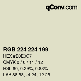 Color code: RGB 224 224 199 | qconv.com