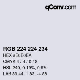 Color code: RGB 224 224 234 | qconv.com