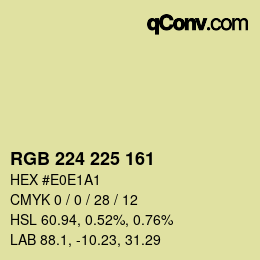 Color code: RGB 224 225 161 | qconv.com