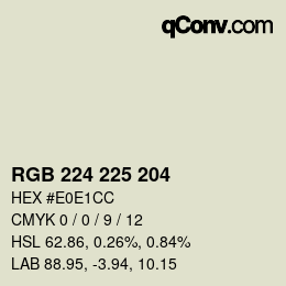 Color code: RGB 224 225 204 | qconv.com