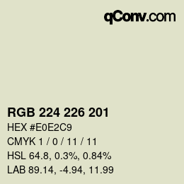 Color code: RGB 224 226 201 | qconv.com