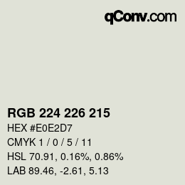 颜色代码: RGB 224 226 215 | qconv.com