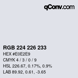 Farbcode: RGB 224 226 233 | qconv.com