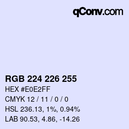 Color code: RGB 224 226 255 | qconv.com