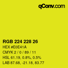 Color code: RGB 224 228 26 | qconv.com