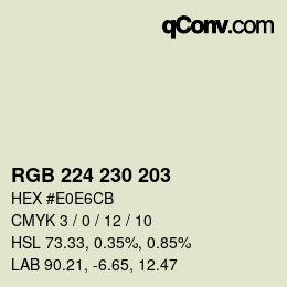Code couleur: RGB 224 230 203 | qconv.com