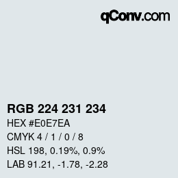 颜色代码: RGB 224 231 234 | qconv.com