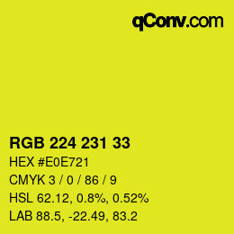 Farbcode: RGB 224 231 33 | qconv.com