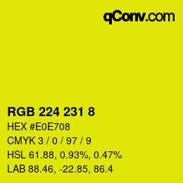 Farbcode: RGB 224 231 8 | qconv.com