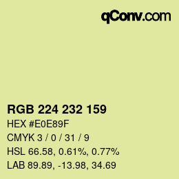 Color code: RGB 224 232 159 | qconv.com