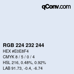 Color code: RGB 224 232 244 | qconv.com