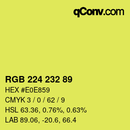 Color code: RGB 224 232 89 | qconv.com