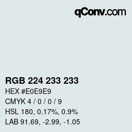 Farbcode: RGB 224 233 233 | qconv.com