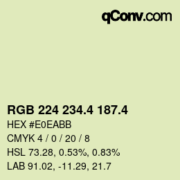 カラーコード: RGB 224 234.4 187.4 | qconv.com