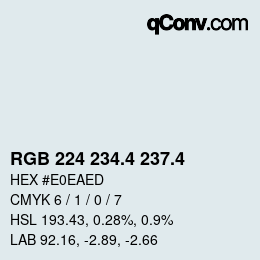 カラーコード: RGB 224 234.4 237.4 | qconv.com