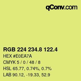 カラーコード: RGB 224 234.8 122.4 | qconv.com