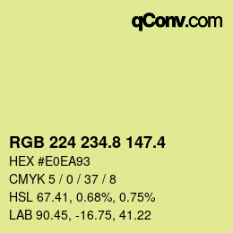カラーコード: RGB 224 234.8 147.4 | qconv.com
