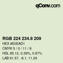 カラーコード: RGB 224 234.8 209 | qconv.com