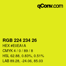 颜色代码: RGB 224 234 26 | qconv.com