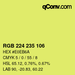 カラーコード: RGB 224 235 106 | qconv.com