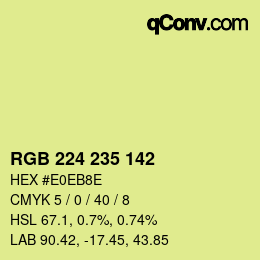 Color code: RGB 224 235 142 | qconv.com