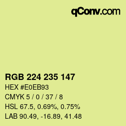 Color code: RGB 224 235 147 | qconv.com