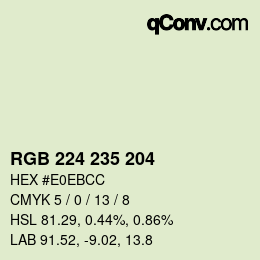 カラーコード: RGB 224 235 204 | qconv.com