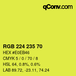 Color code: RGB 224 235 70 | qconv.com