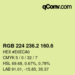 カラーコード: RGB 224 236.2 160.6 | qconv.com