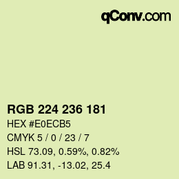 カラーコード: RGB 224 236 181 | qconv.com