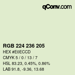 Code couleur: RGB 224 236 205 | qconv.com