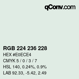 Farbcode: RGB 224 236 228 | qconv.com