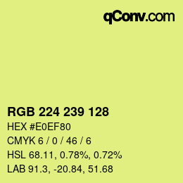 カラーコード: RGB 224 239 128 | qconv.com