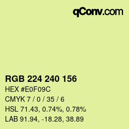 Color code: RGB 224 240 156 | qconv.com