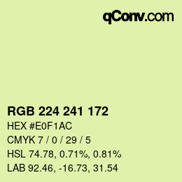Color code: RGB 224 241 172 | qconv.com